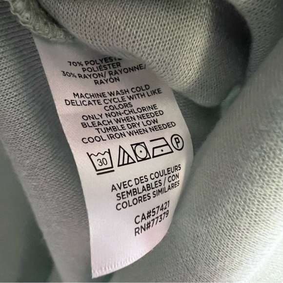 Ann Taylor Petite Cowl Neck Turtleneck Tunic Sweatshirt Sweater, Mint Green, XSP - Picture 9 of 11